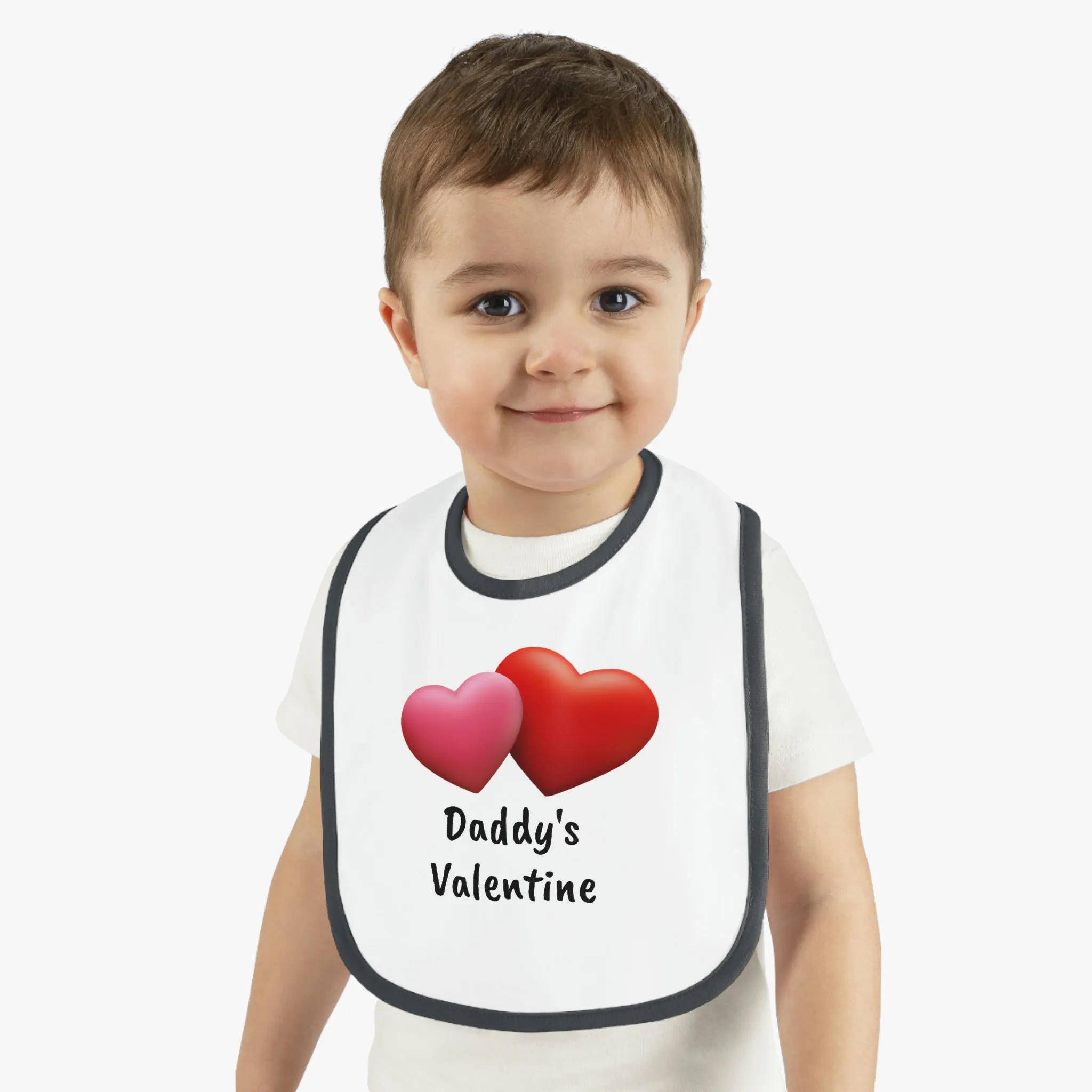 Valentine's "Daddy's Valentine" Baby Contrast Trim Jersey Bib