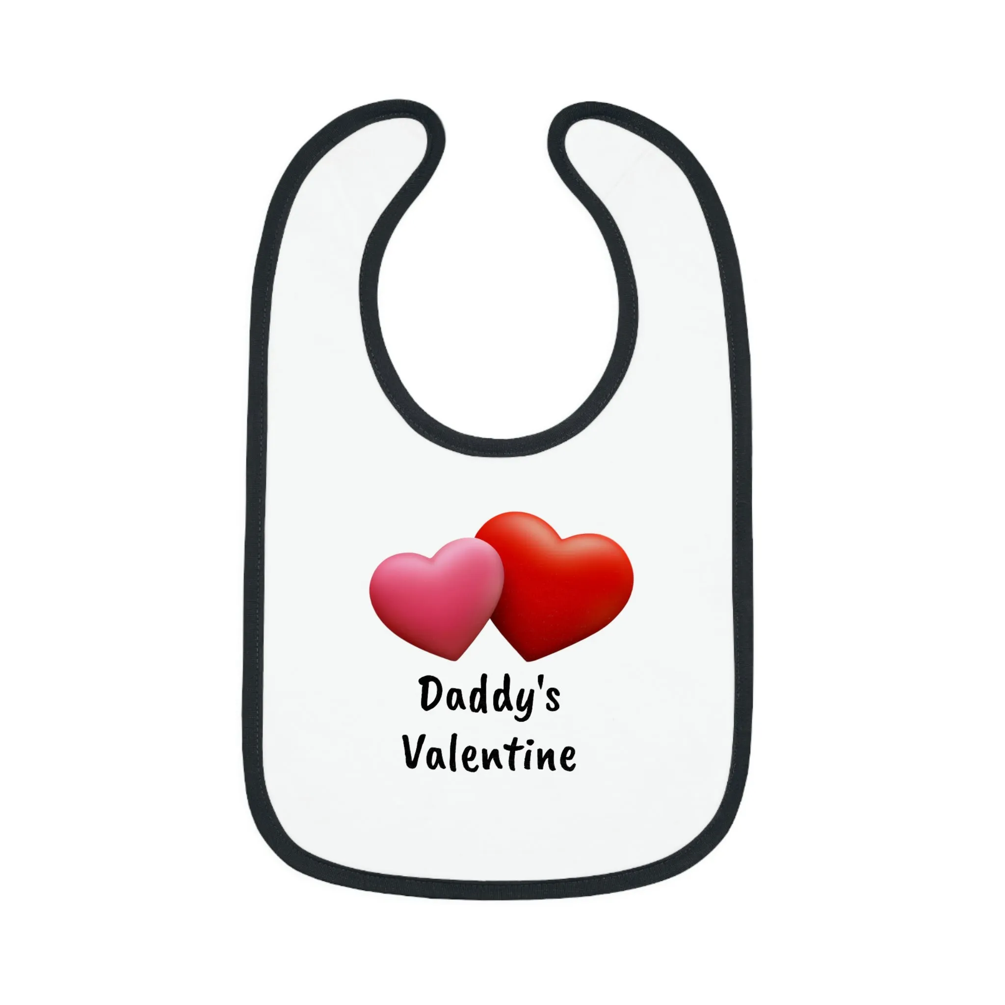 Valentine's "Daddy's Valentine" Baby Contrast Trim Jersey Bib