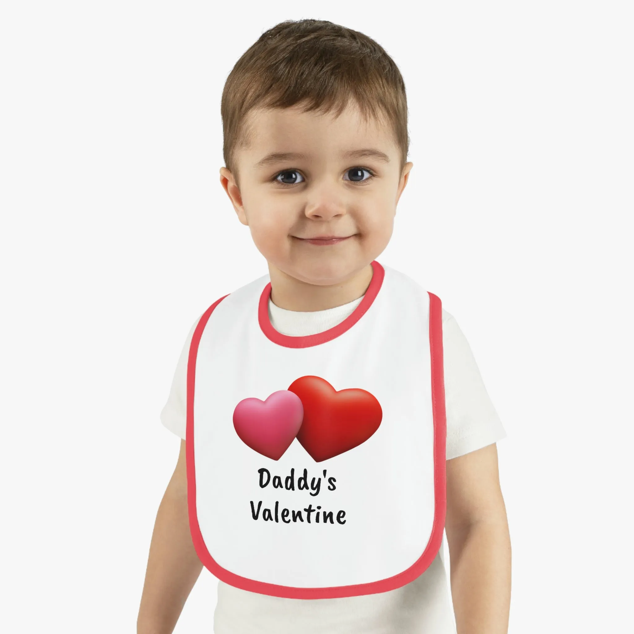 Valentine's "Daddy's Valentine" Baby Contrast Trim Jersey Bib