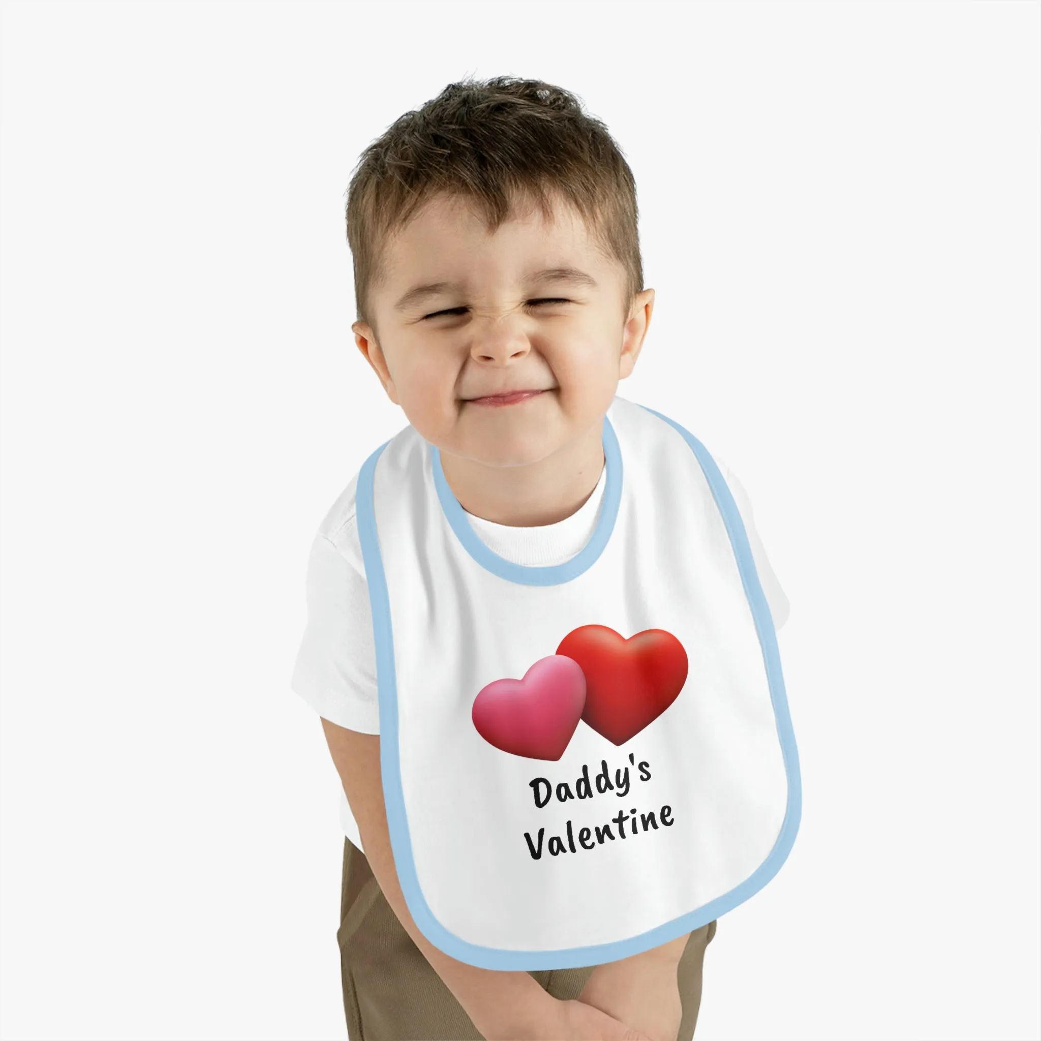 Valentine's "Daddy's Valentine" Baby Contrast Trim Jersey Bib