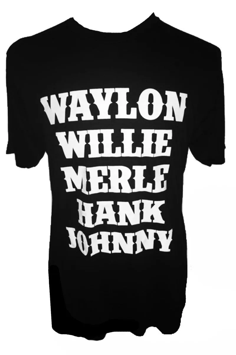 WAYLON WILLIE MERLE HANK JOHNNY T-SHIRT