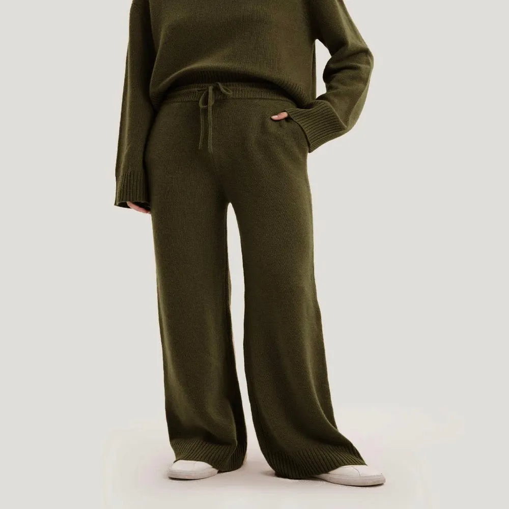 Wide-Leg 100% Yak Wool Pants