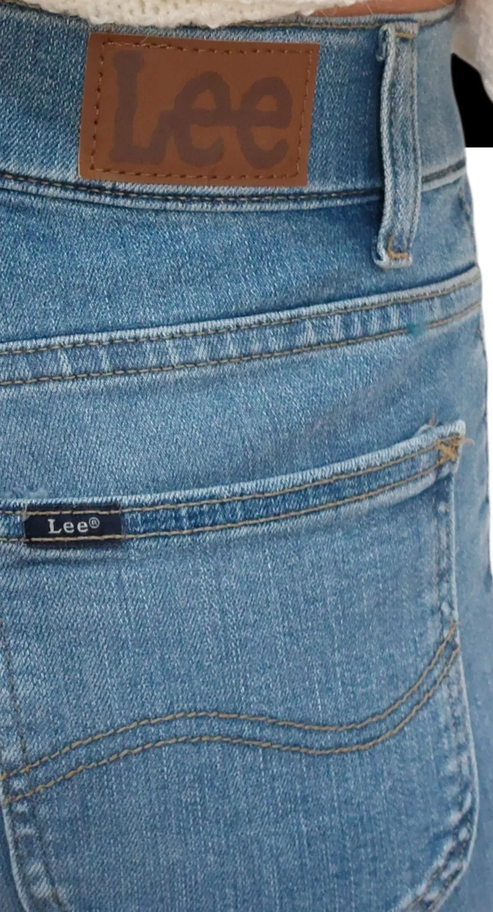 Women Lee Jeans Pants (Boot Cut) - Light Blue (fake button - stretch)