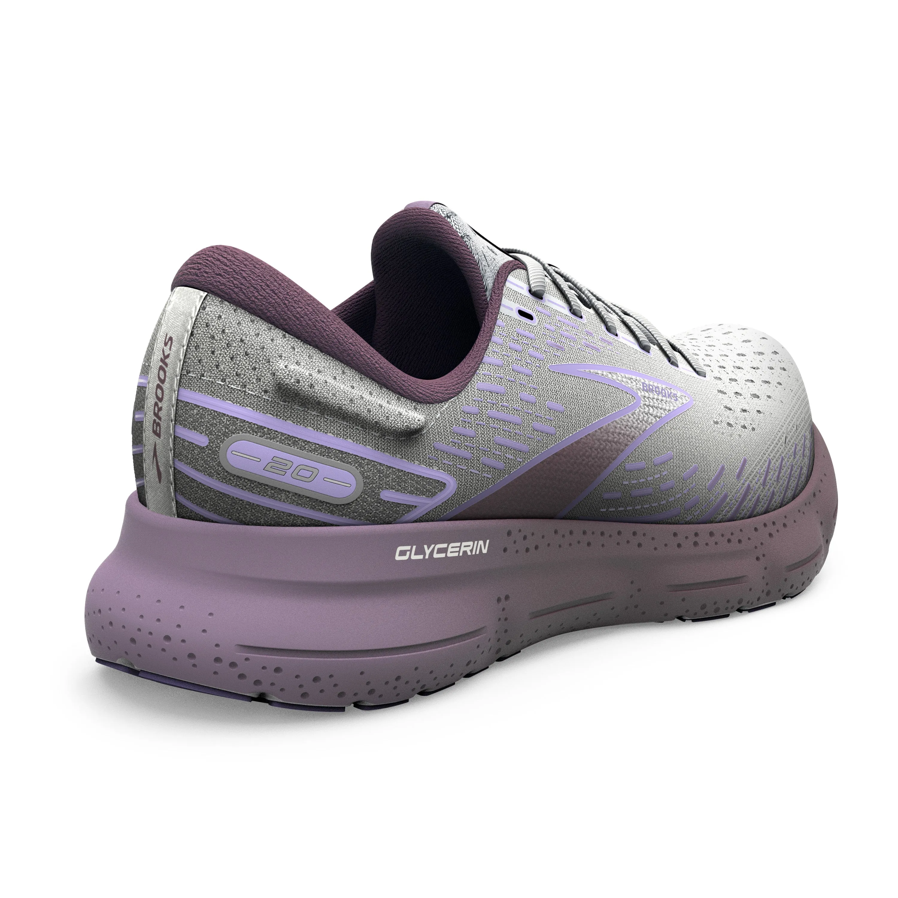 Women's Brooks Glycerin 20 Color: White/Orchid/ Lavender