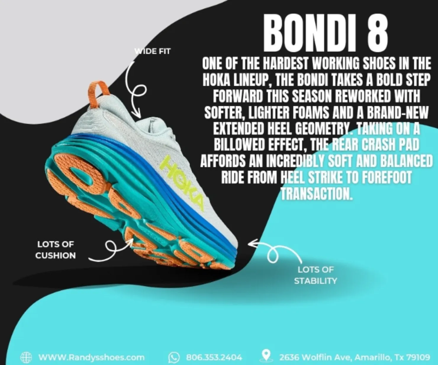 WOMEN'S HOKA BONDI 8 | BLANC DE BLANC / SWIM DAY