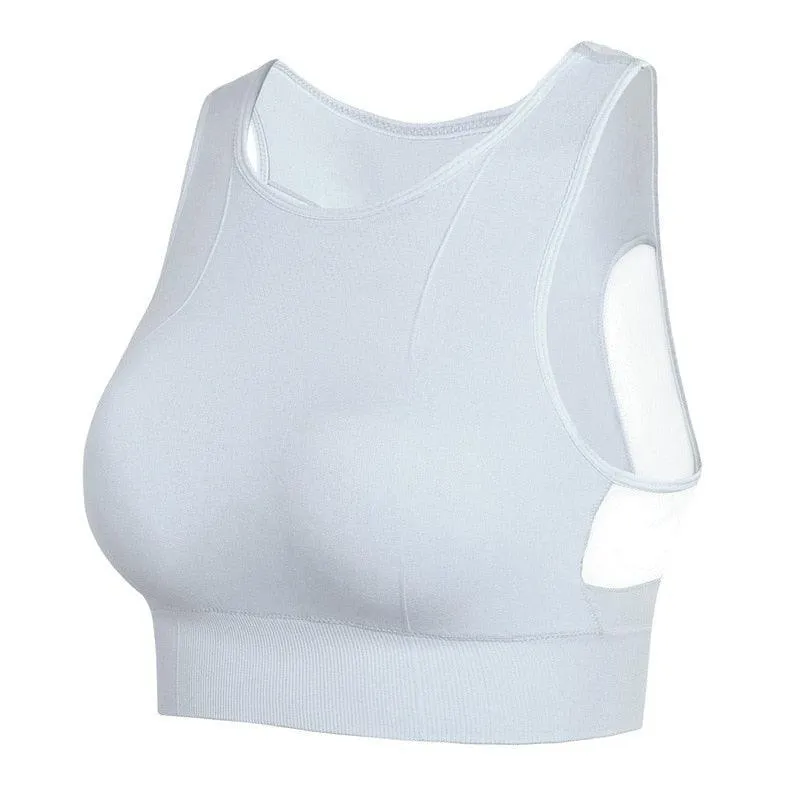 Women's Seamless High Impact Sports Bra - Removable Cups - High Support Workout Yoga Bra (BAP)(F24)