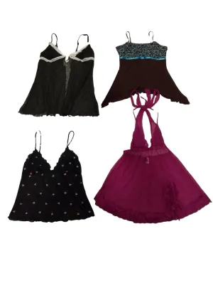 Y2k 2024 - Fairycore Lace & Mesh Tops - 12 pcs